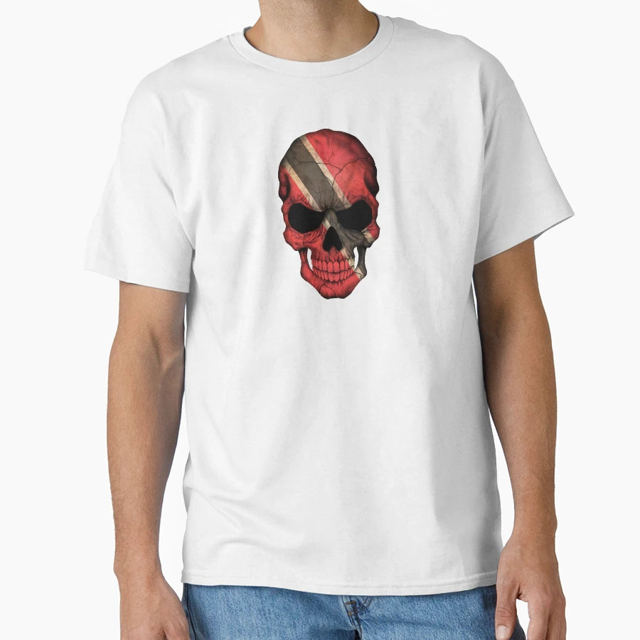 Trinidadian Flag Skull T-Shirt - Unique Graphic Unisex - T-Shirt, Sweatshirt, Hoodie
