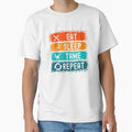 Eat Sleep Tame Repeat Funny Dino Gamer T-Shirt - Novelty Apparel for Adults - T-Shirt, Sweatshirt, Hoodie