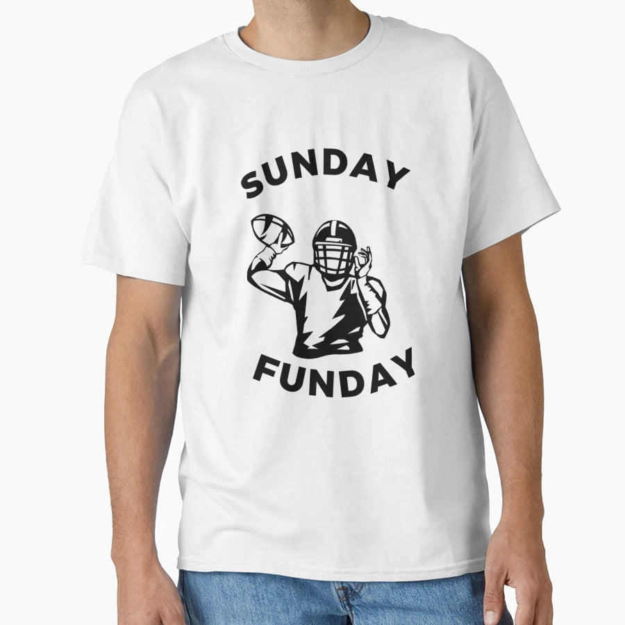 Sunday Funday Sunday Football T-Shirt - Minimalist Print Men Women - T-Shirt, Sweatshirt, Hoodie