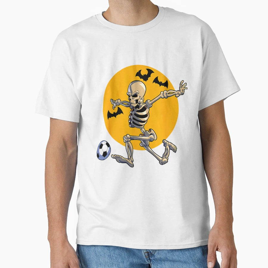 Soccer Skeleton Halloween Soccer T-Shirt - Fun Novelty Design Unisex - T-Shirt, Sweatshirt, Hoodie