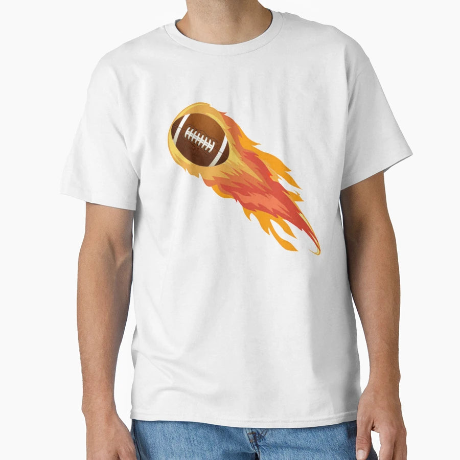 Fire Football T-Shirt - Minimalist Print Unisex - T-Shirt, Sweatshirt, Hoodie
