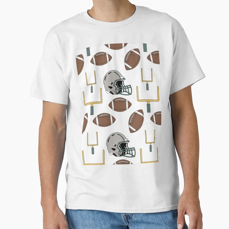 American Football Seamless Pattern T-Shirt - Minimalist Print Unisex - T-Shirt, Sweatshirt, Hoodie