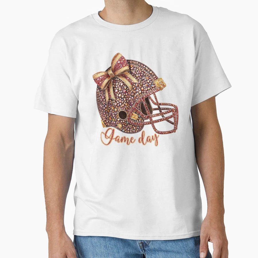 Rhinestones Football Helmet T-Shirt - Custom Art Print Unisex - T-Shirt, Sweatshirt, Hoodie