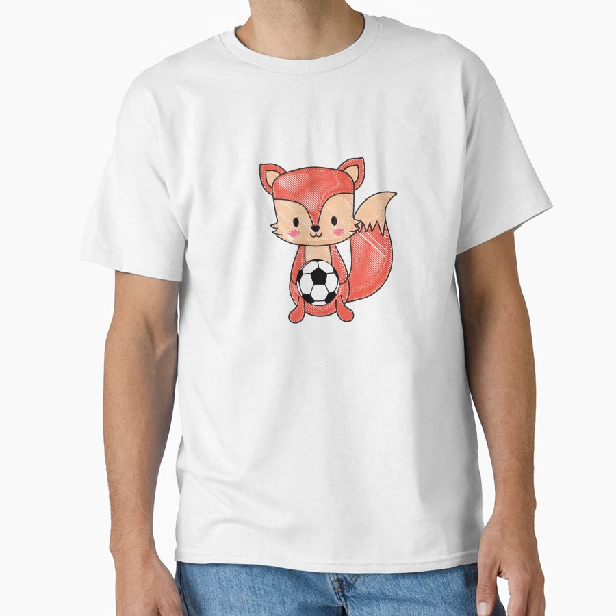 Fox Holding Soccer Ball T-Shirt - Fun Novelty Design Unisex - T-Shirt, Sweatshirt, Hoodie