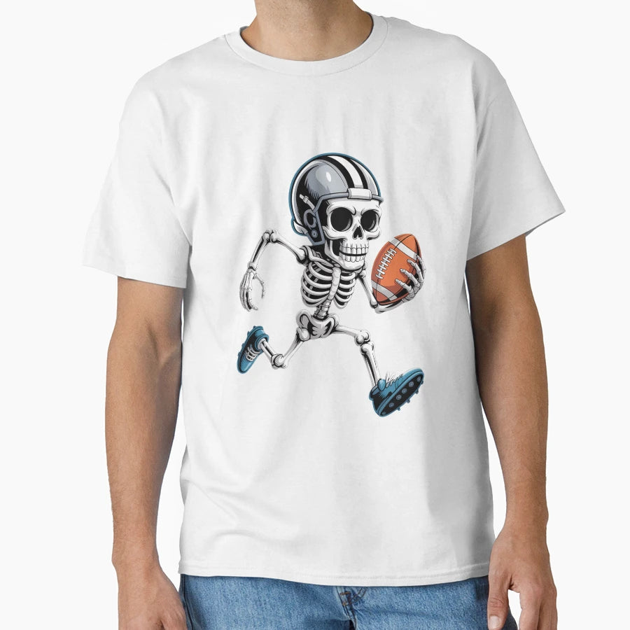 American Football Skeleton Football T-Shirt - Aesthetic Graphic Men Women - T-Shirt, Sweatshirt, Hoodie