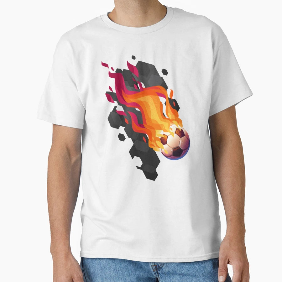 Flaming Football T-Shirt - Novelty Apparel for Adults - T-Shirt, Sweatshirt, Hoodie