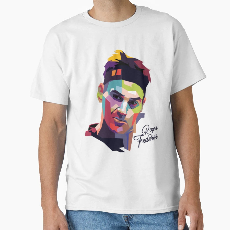 Roger Federer Pop Art Portrait133 T-Shirt - Graphic Print Men Women - T-Shirt, Sweatshirt, Hoodie