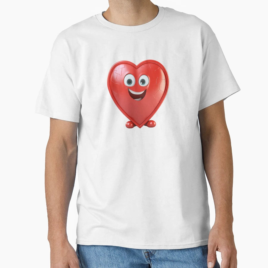 Glossy Heart Character T-Shirt - Aesthetic Graphic Unisex - T-Shirt, Sweatshirt, Hoodie