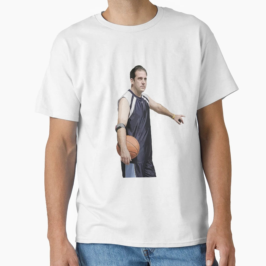 Michael Scott Only Michael Basketball T-Shirt - Unique Graphic Unisex - T-Shirt, Sweatshirt, Hoodie