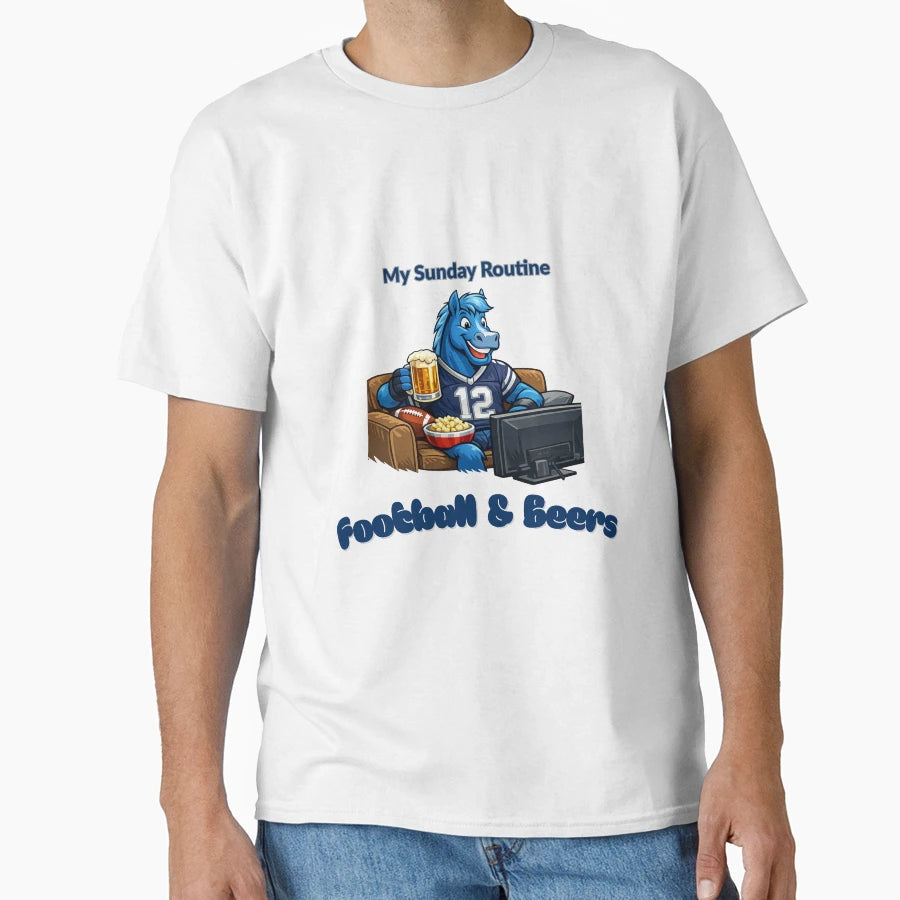 Indianapolis Colts Sunday Routine T-Shirt - Graphic Print Men Women - T-Shirt, Sweatshirt, Hoodie