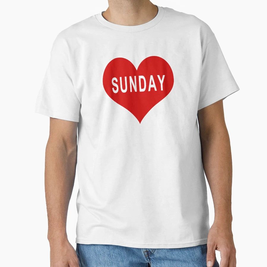 Sunday Red Love Heart T-Shirt - Fun Novelty Design for Adults - T-Shirt, Sweatshirt, Hoodie
