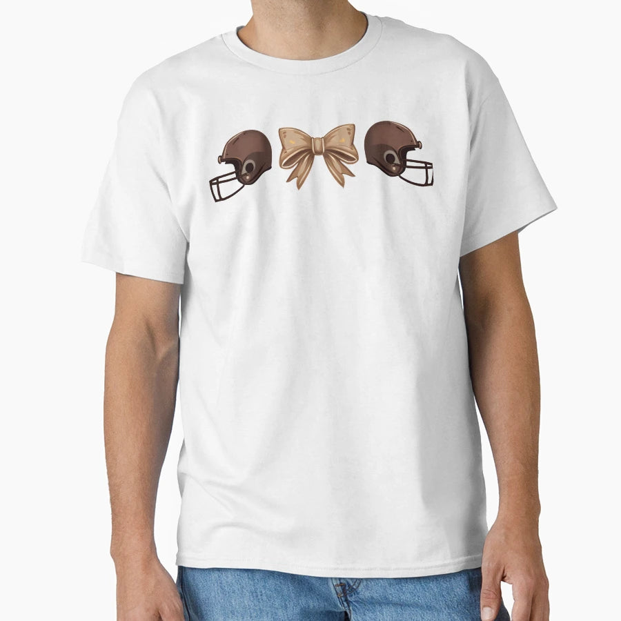 Coquette Bow Pumpkin American Football T-Shirt - Graphic Print Unisex - T-Shirt, Sweatshirt, Hoodie