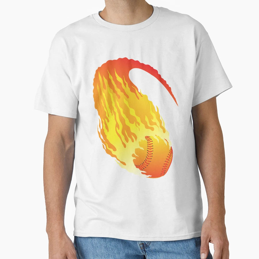 Baseball Fire Softball Fan T-Shirt - Casual Everyday Wear Unisex - T-Shirt, Sweatshirt, Hoodie