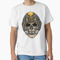 Skull Football Helmet Illustration T-Shirt - Custom Art Print Men Women - T-Shirt, Sweatshirt, Hoodie