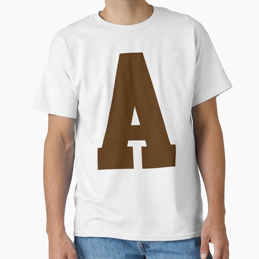 Alphabet Brown Sports Letter T-Shirt - Trendy Graphic for Adults - T-Shirt, Sweatshirt, Hoodie