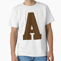 Alphabet Brown Sports Letter T-Shirt - Trendy Graphic for Adults - T-Shirt, Sweatshirt, Hoodie