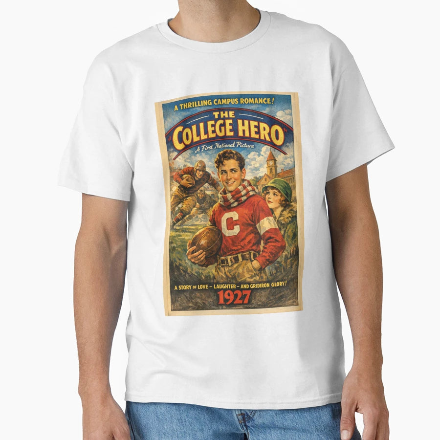 College Hero 1927 Football Film T-Shirt - Fun Novelty Design Unisex - T-Shirt, Sweatshirt, Hoodie
