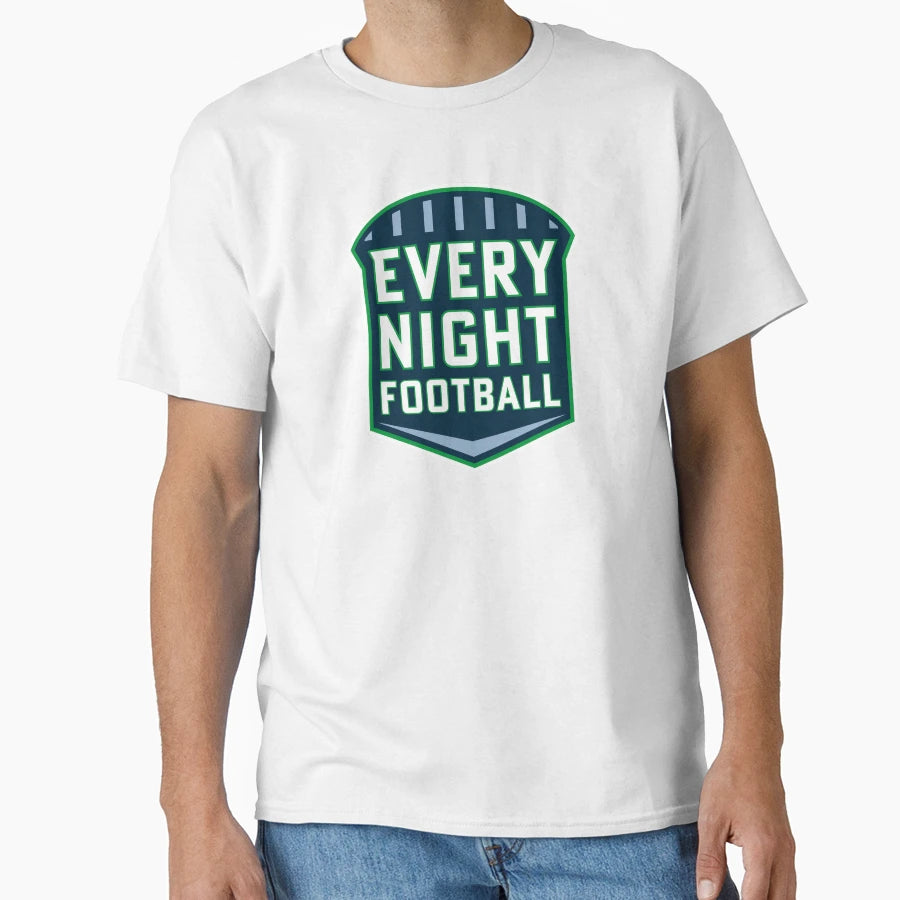Every Night Football Partial Badge Logo T-Shirt - Novelty Apparel Unisex - T-Shirt, Sweatshirt, Hoodie