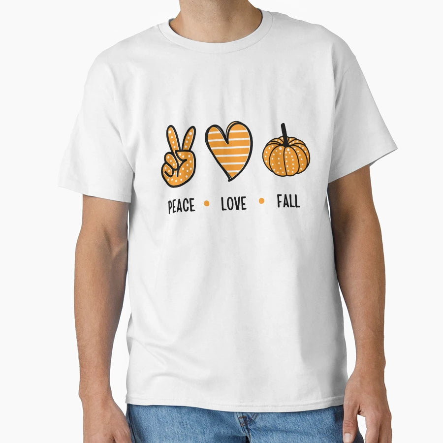 Peace Love Fall Autumn Vibes T-Shirt - Minimalist Print for Adults - T-Shirt, Sweatshirt, Hoodie