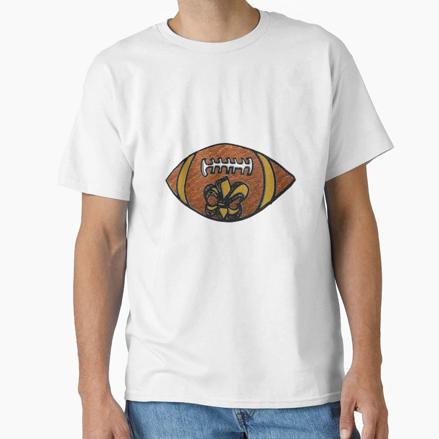 Black Gold Fleur D Lis Football T-Shirt - Custom Art Print Unisex - T-Shirt, Sweatshirt, Hoodie
