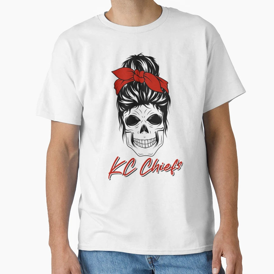 Kansas City Chiefs Skull T-Shirt - Unique Graphic for Adults - T-Shirt, Sweatshirt, Hoodie