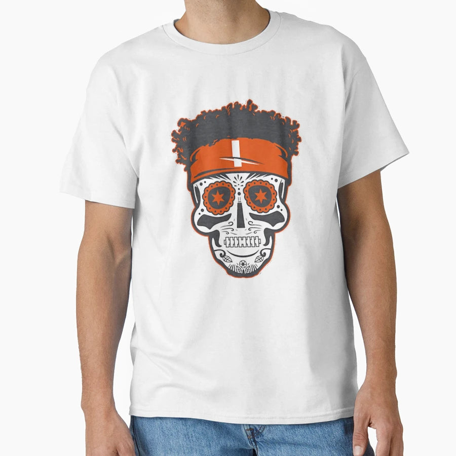 Justin Fields Sugar Skull T-Shirt - Custom Art Print for Adults - T-Shirt, Sweatshirt, Hoodie