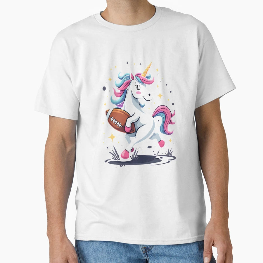 Touchdown Unicorn Magical Football T-Shirt - Minimalist Print Men Women - T-Shirt, Sweatshirt, Hoodie