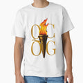 Qcog Gold Behind Torch T-Shirt - Aesthetic Graphic Men Women - T-Shirt, Sweatshirt, Hoodie