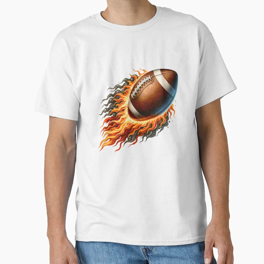 Fireball Football Crash Explosive Sports T-Shirt - Minimalist Print Unisex - T-Shirt, Sweatshirt, Hoodie