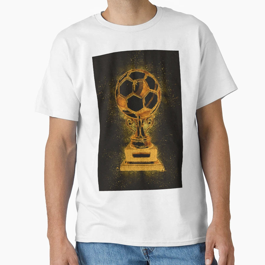 Gold Abstract Football Trophy Artwork T-Shirt - Aesthetic Graphic Unisex - T-Shirt, Sweatshirt, Hoodie