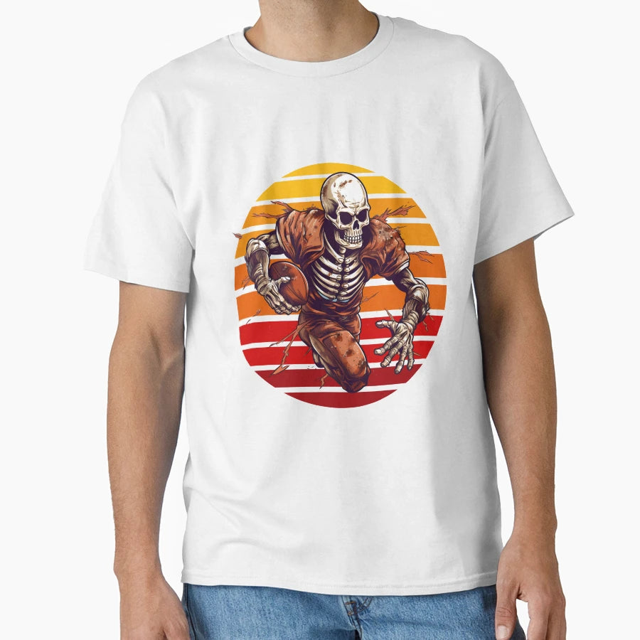 Skeleton Football Player Skeleton T-Shirt - Fun Novelty Design for Adults - T-Shirt, Sweatshirt, Hoodie