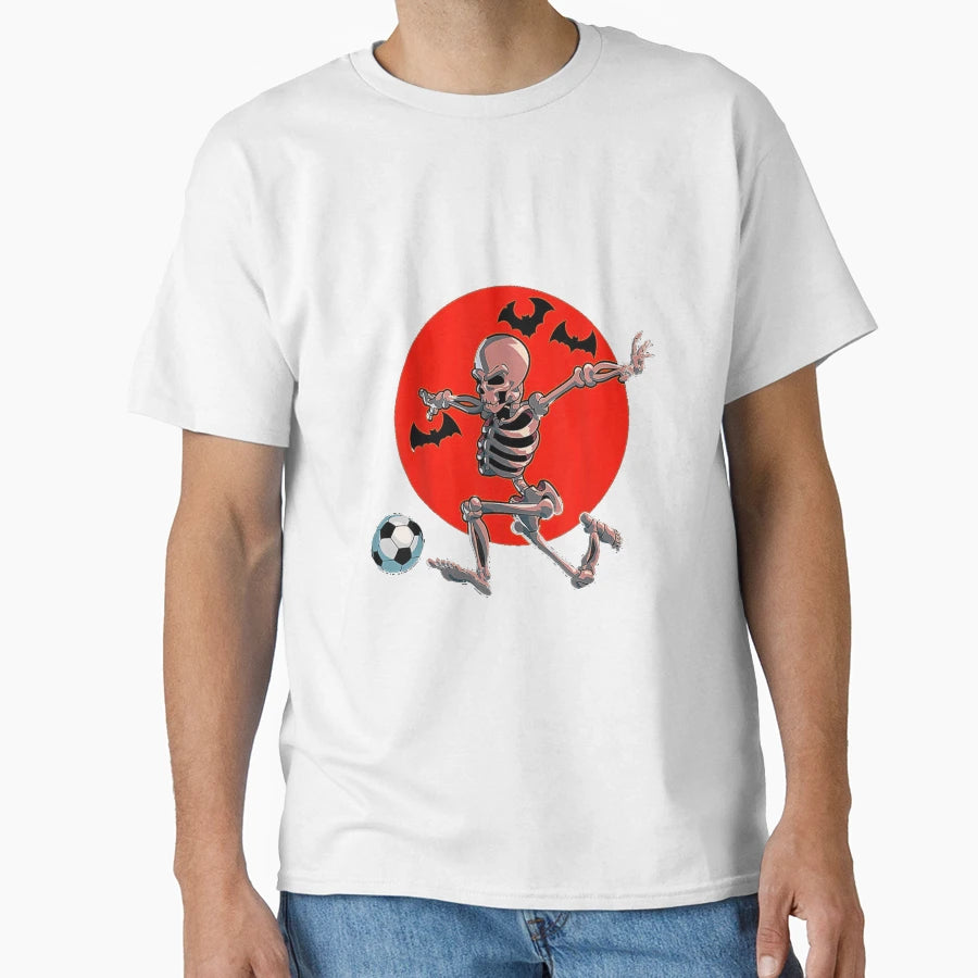 Soccer Skeleton Halloween Soccer T-Shirt - Custom Art Print Men Women - T-Shirt, Sweatshirt, Hoodie
