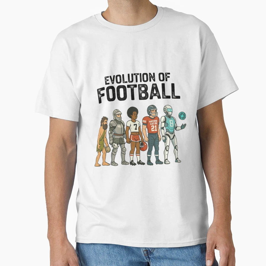Evolution Football Funny Sports Timeline T-Shirt - Trendy Graphic Unisex - T-Shirt, Sweatshirt, Hoodie