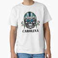 Carolina Football Helmet Sugar Skull T-Shirt - Aesthetic Graphic Men Women - T-Shirt, Sweatshirt, Hoodie