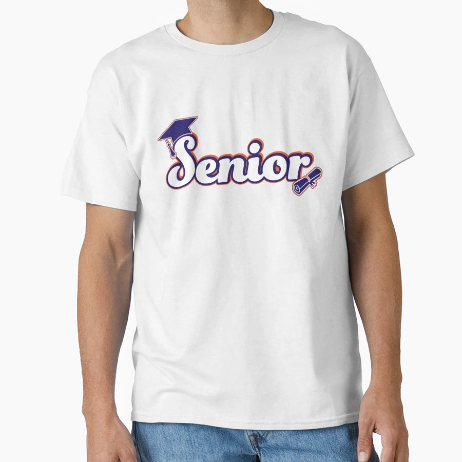 Senior Graduation Blue And Orange T-Shirt - Novelty Apparel for Adults - T-Shirt, Sweatshirt, Hoodie