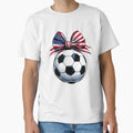 Patriotic Soccer Ball American Flag T-Shirt - Fun Novelty Design Men Women - T-Shirt, Sweatshirt, Hoodie