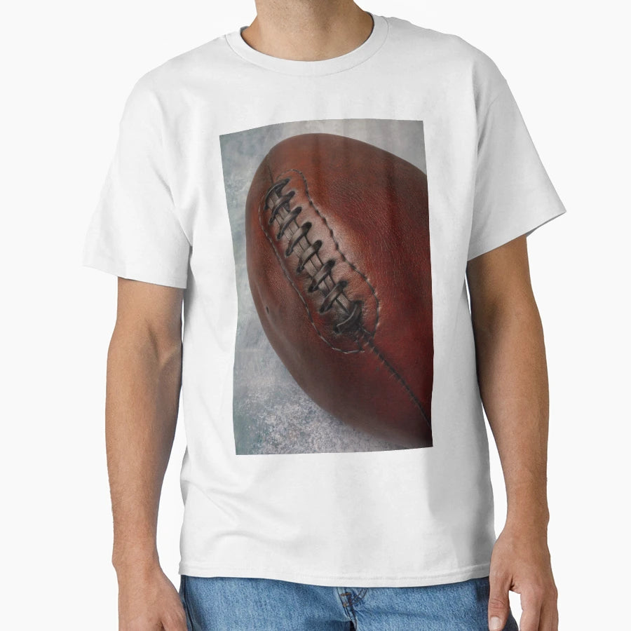 Leather Football T-Shirt - Custom Art Print Men Women - T-Shirt, Sweatshirt, Hoodie