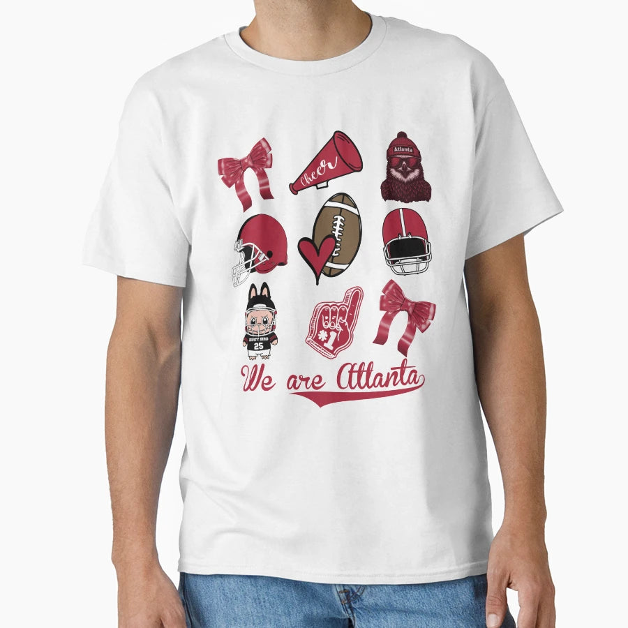 Atlanta Football Coquette Bow T-Shirt - Graphic Print Men Women - T-Shirt, Sweatshirt, Hoodie