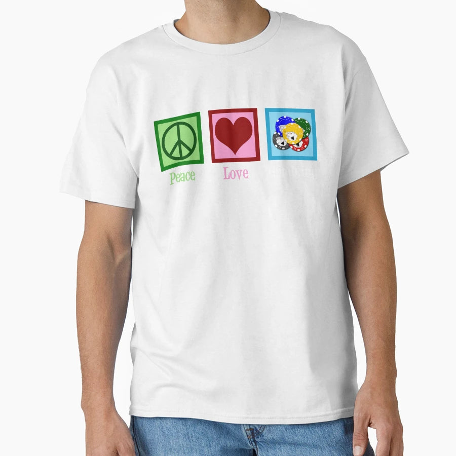 Peace Love Gambling T-Shirt - Unique Graphic Unisex - T-Shirt, Sweatshirt, Hoodie