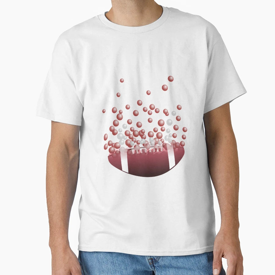 Football Dissolves Into Bubbles T-Shirt - Novelty Apparel Unisex - T-Shirt, Sweatshirt, Hoodie