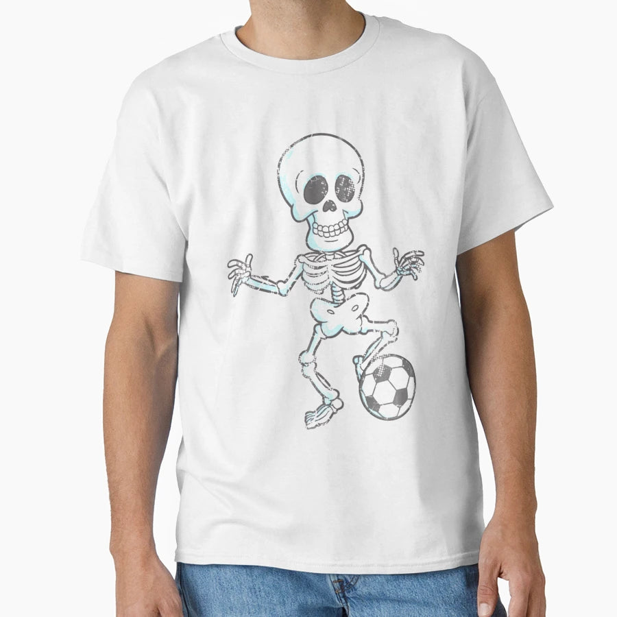 Halloween Soccer Skeleton Sports T-Shirt - Streetwear Style Men Women - T-Shirt, Sweatshirt, Hoodie