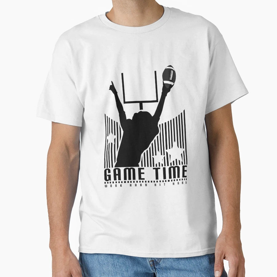 Game Time Football White T-Shirt - Novelty Apparel Men Women - T-Shirt, Sweatshirt, Hoodie