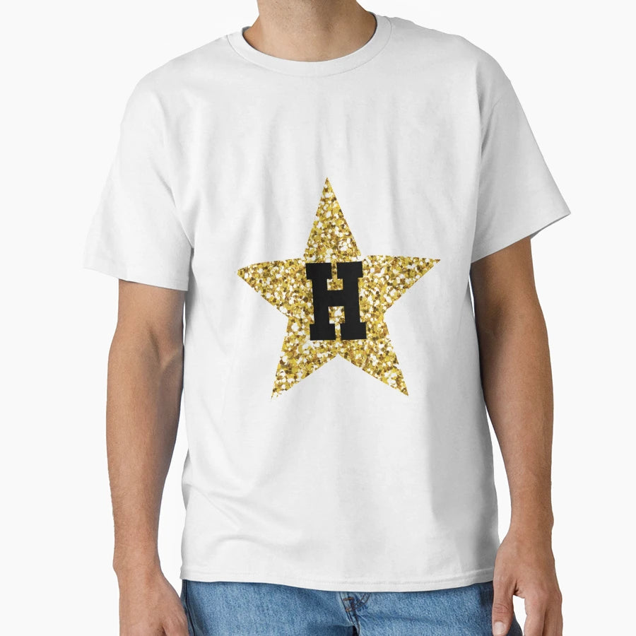 H Gold Star T-Shirt - Minimalist Print Men Women - T-Shirt, Sweatshirt, Hoodie