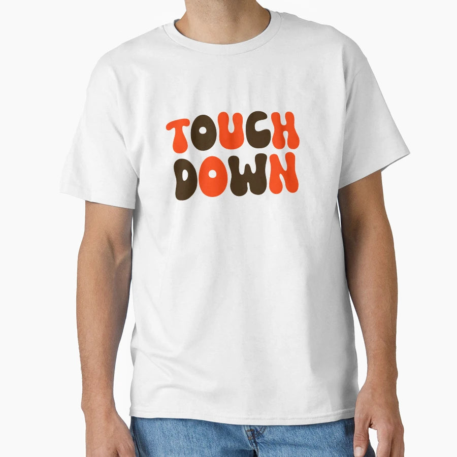 Touch Down Touchdown Brown And Orange T-Shirt - Graphic Print for Adults - T-Shirt, Sweatshirt, Hoodie