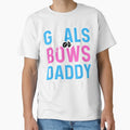 Gender Reveal Goals Or Bows Daddy T-Shirt - Minimalist Print for Adults - T-Shirt, Sweatshirt, Hoodie