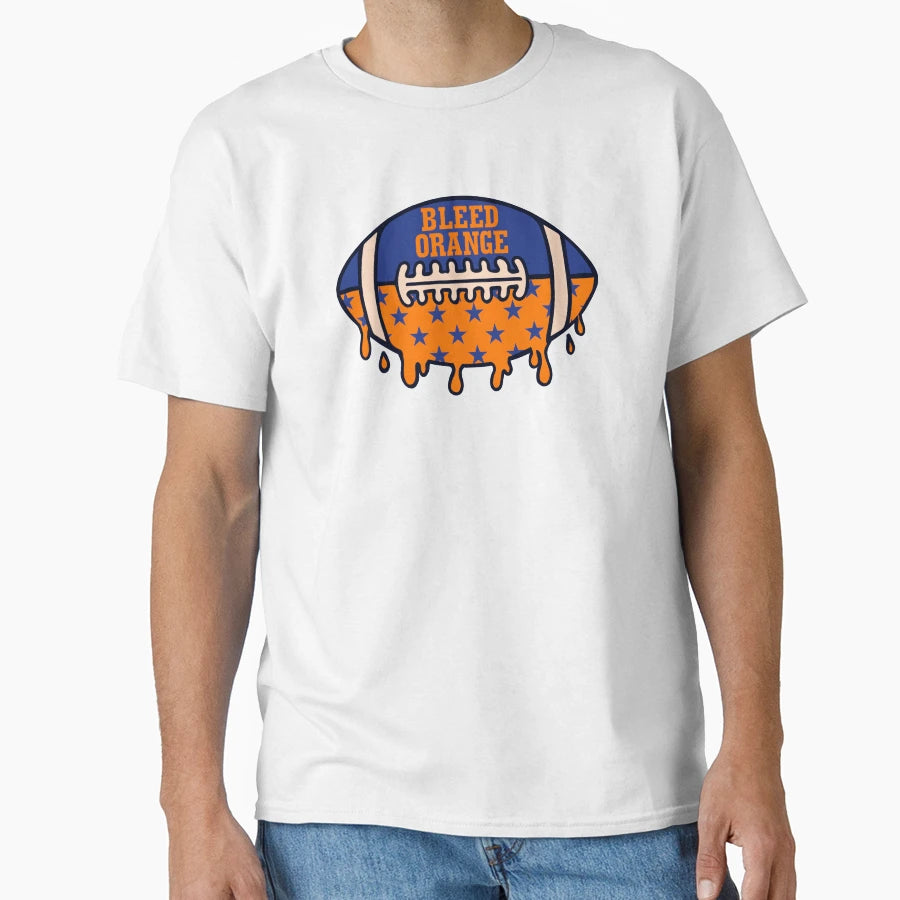 Bleed Orange Drip Football T-Shirt - Novelty Apparel for Adults - T-Shirt, Sweatshirt, Hoodie