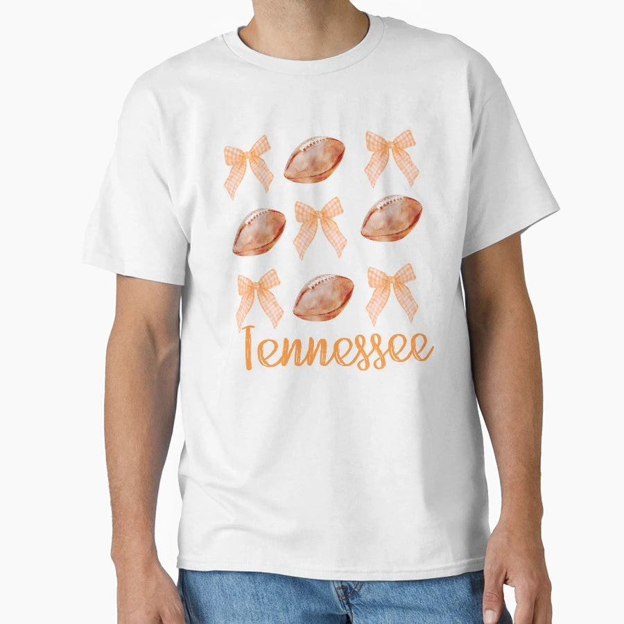 Tennessee Bows And Footballs T-Shirt - Casual Everyday Wear Unisex - T-Shirt, Sweatshirt, Hoodie