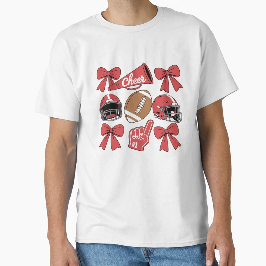 Coquette Game Day Football Cheer T-Shirt - Casual Everyday Wear Men Women - T-Shirt, Sweatshirt, Hoodie