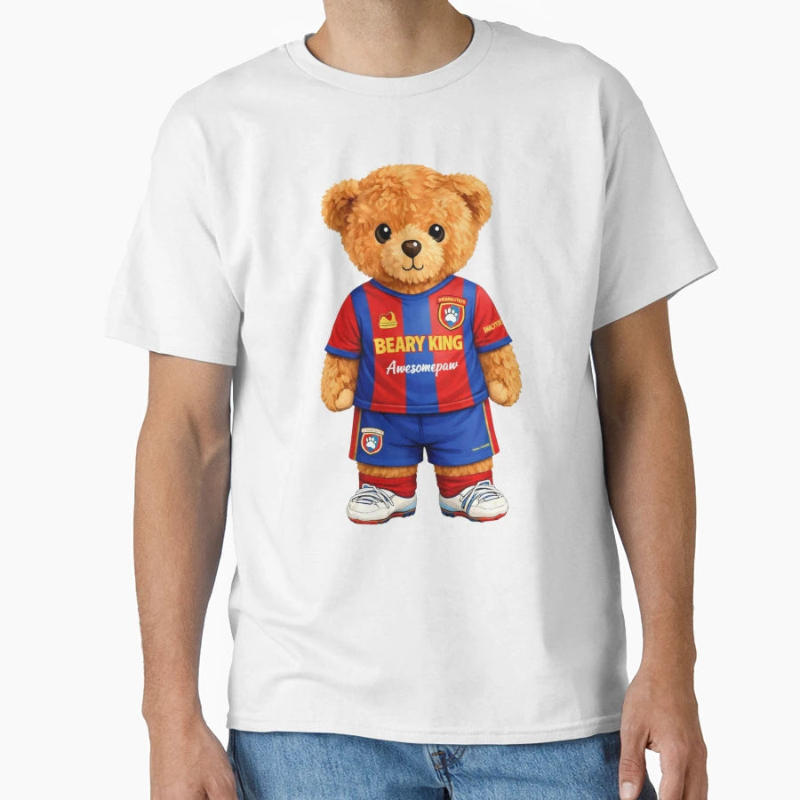 Football Soccer Champion Teddy Bear T-Shirt - Aesthetic Graphic Unisex - T-Shirt, Sweatshirt, Hoodie