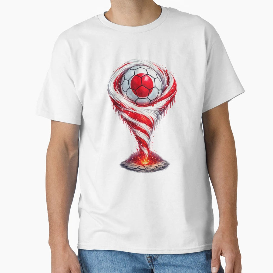 Japan Soccer Tornado Japanese Flag T-Shirt - Novelty Apparel Men Women - T-Shirt, Sweatshirt, Hoodie